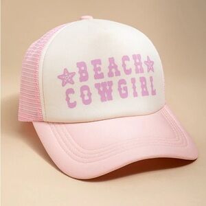 Pink Beach Cowgirl Trucker Hat